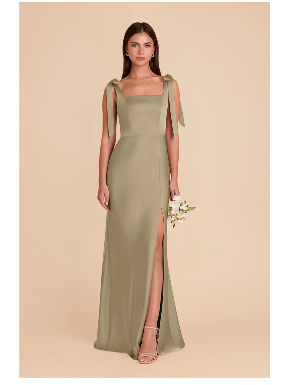 Birdy Grey Alex Matte Satin Dress Moss Green